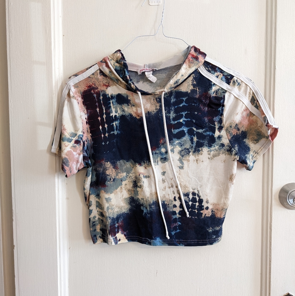 Madrag Women's Tie Dye hoodie crop Sz M
